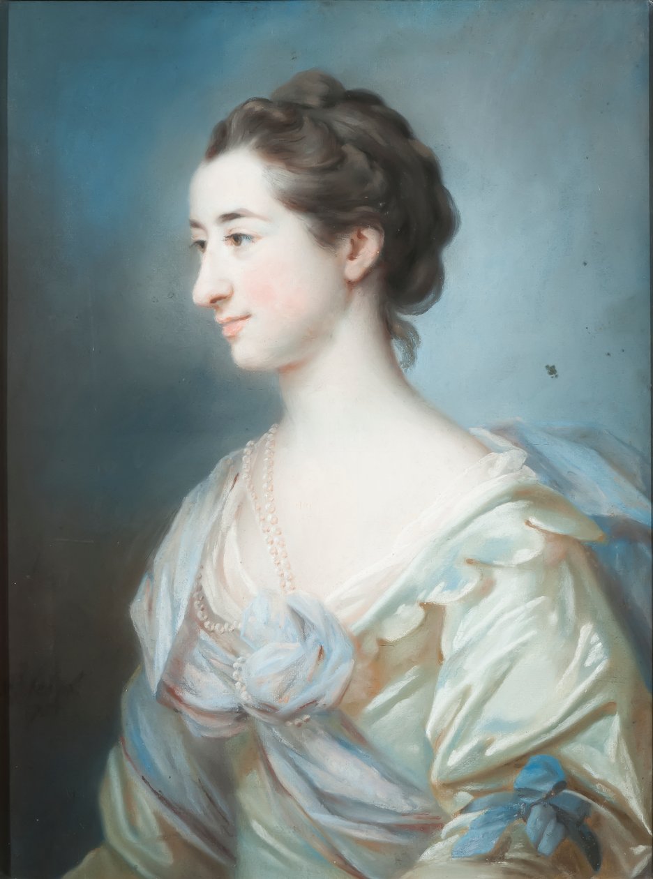 Portræt af Elizabeth Thornton, 1755 (pastel på papir) af Francis Cotes