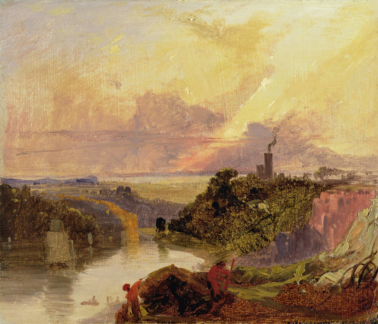 Avon Gorge at Sunset (olie på papir) af Francis Danby