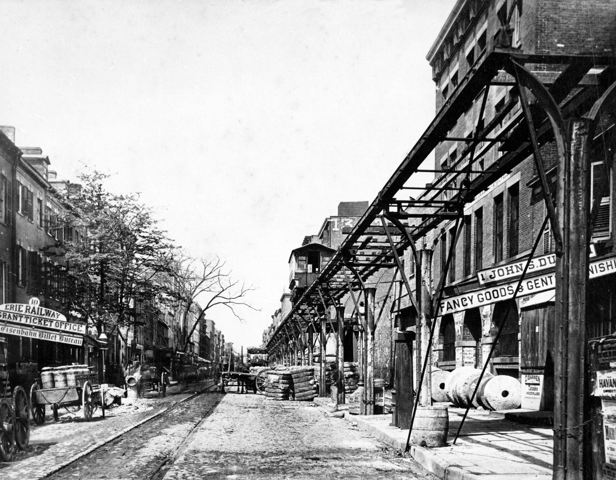 Elevated Railroad, New York, ca. 1860-70