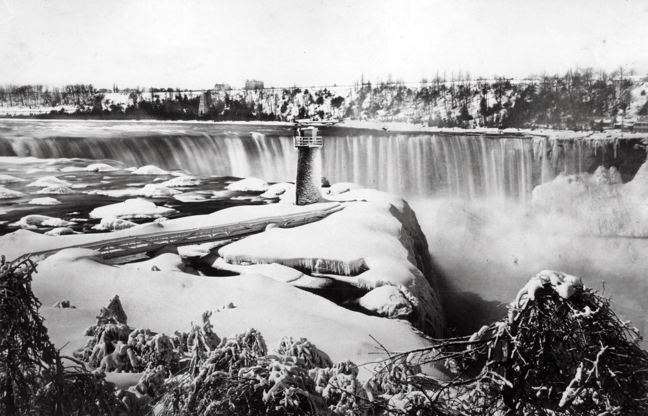 Niagara Falls in the Snow, ca. 1850-70 af Francis Frith