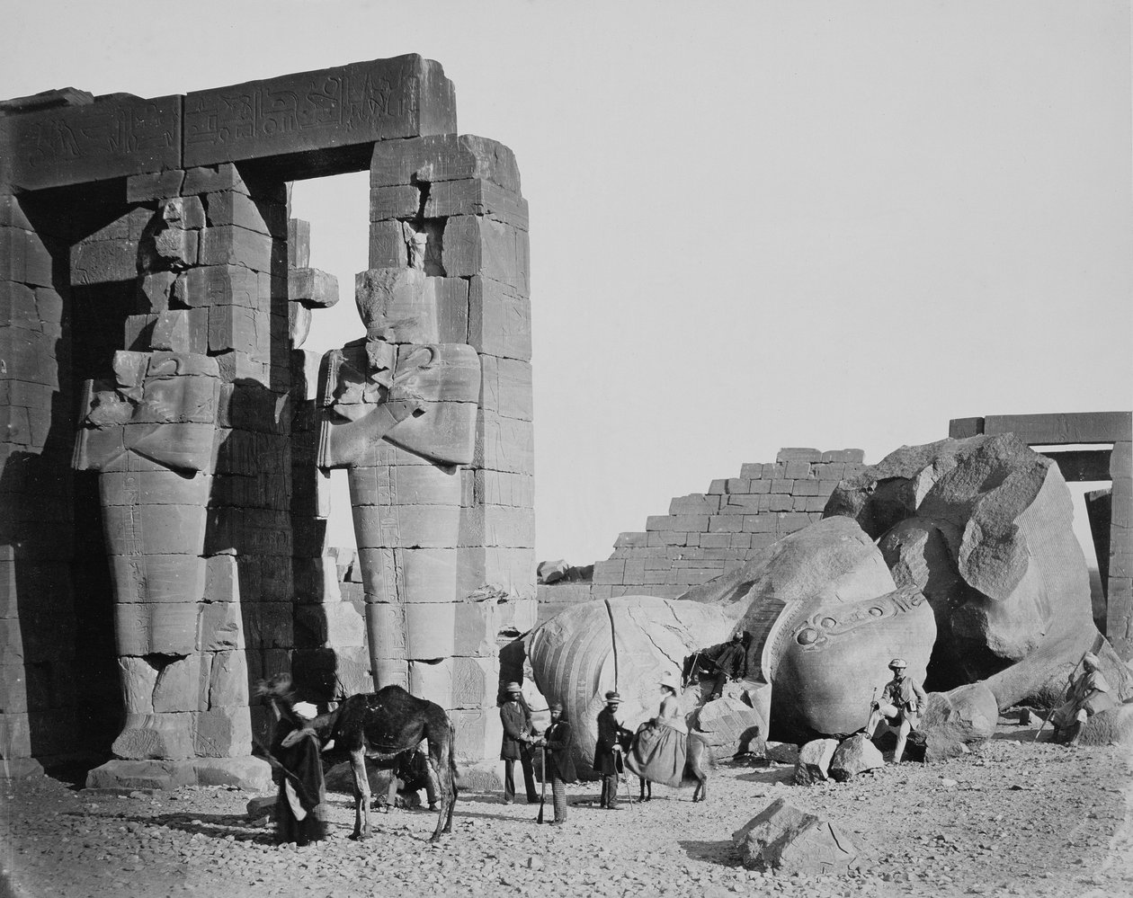 Ramesseum, Theben, Egypten, 1858 af Francis Frith