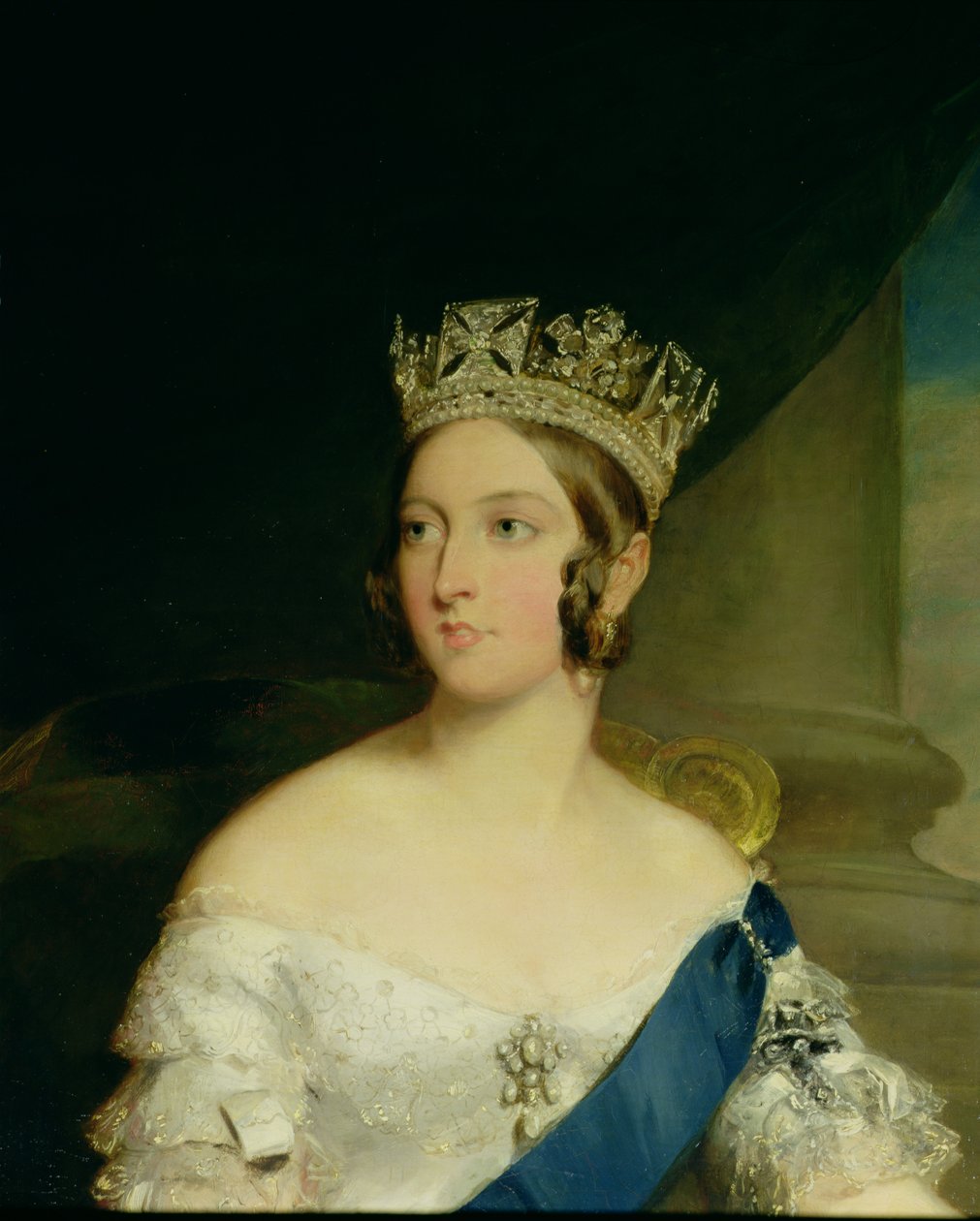 Portræt af dronning Victoria, 1843 (detalje af 27150) af Francis Grant