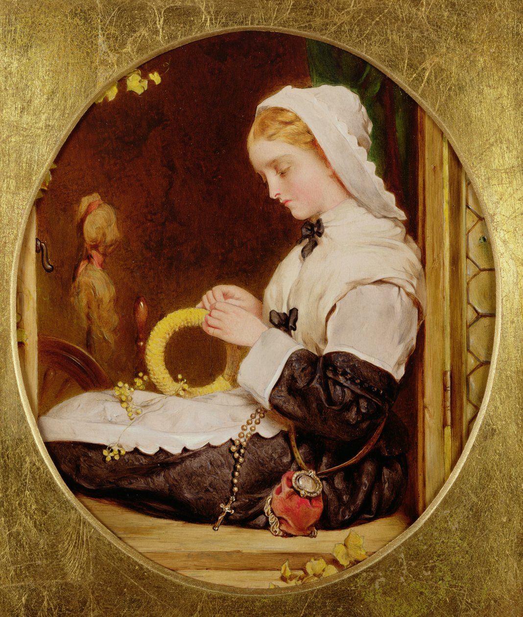 En dame i syning ved et vindue, 1859 (panel) af Francis John Wyburd