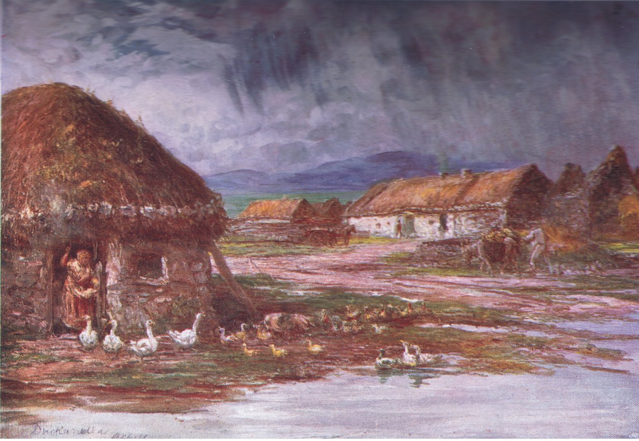 En landsby i Achill, fra Peeps at Many Lands: Ireland udgivet af Adams & Charles, 1909 af Francis S. Walker