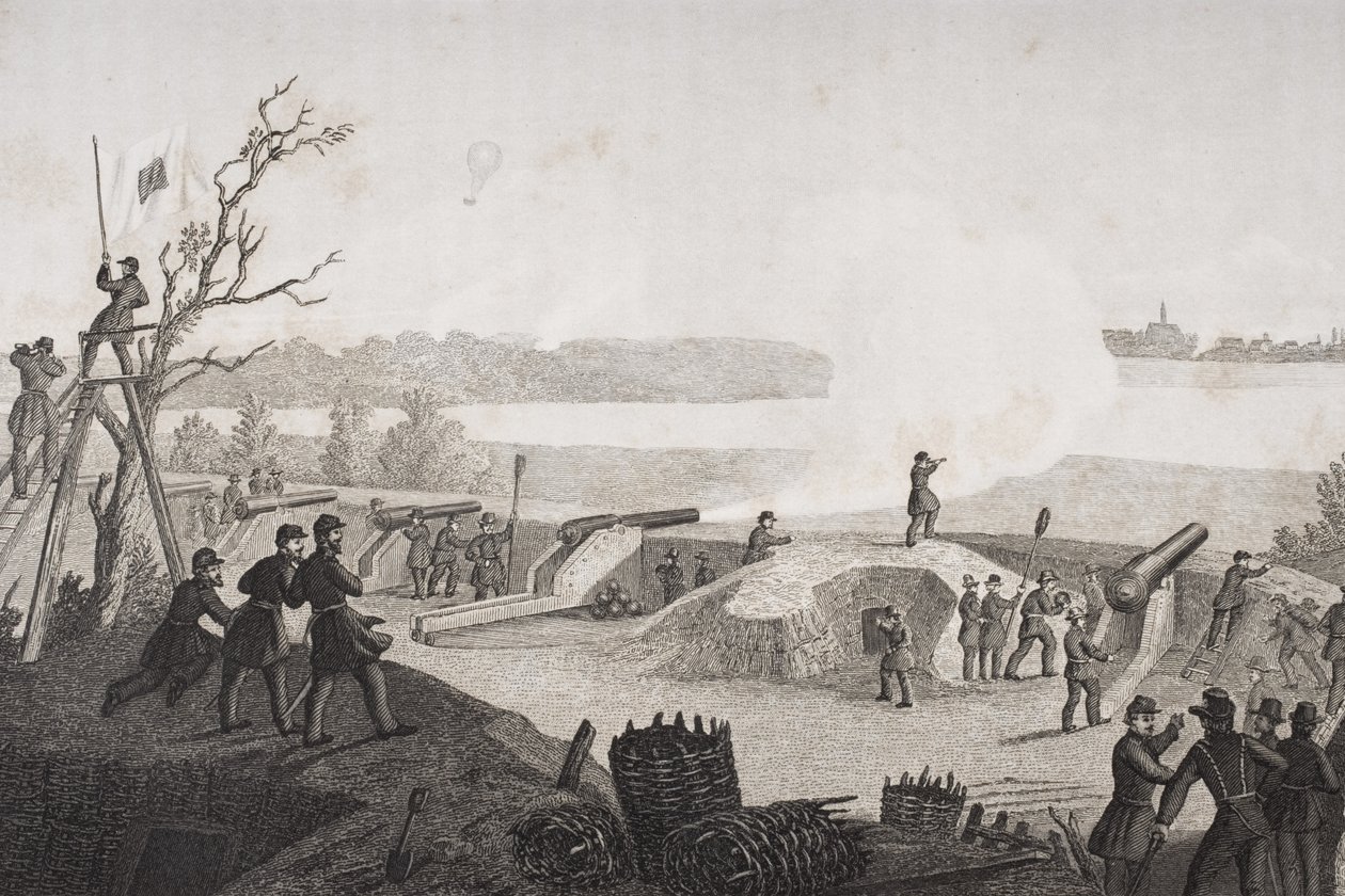 Belejringen af Yorktown, Virginia under den amerikanske borgerkrig af Francis Schell