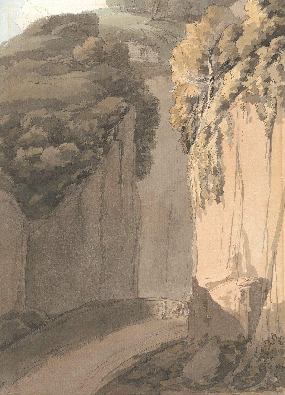 Indgang til grotten i Posillipo, Napoli af Francis Towne