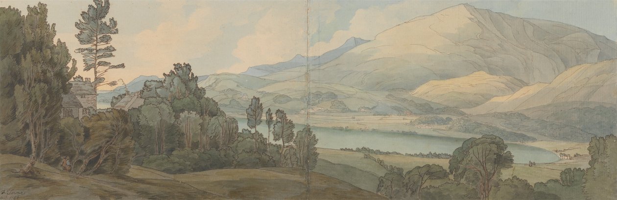 Udsigt over Lake Coniston, Lancashire af Francis Towne