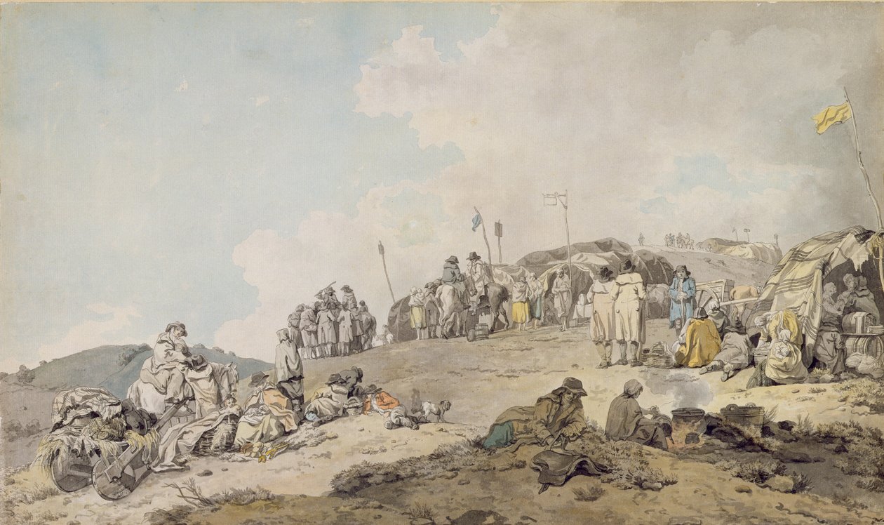 Donnybrook Fair, 1782 (pen, blæk og wc på papir) af Francis Wheatley