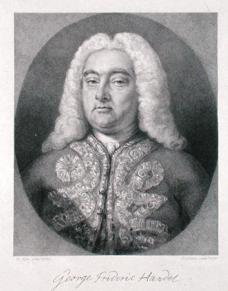 George Frederick Handel (1685-1759) graveret af Frederick Christian Lewis I (1779-1856) 1828 (gravering) af Francis (after) Kyte