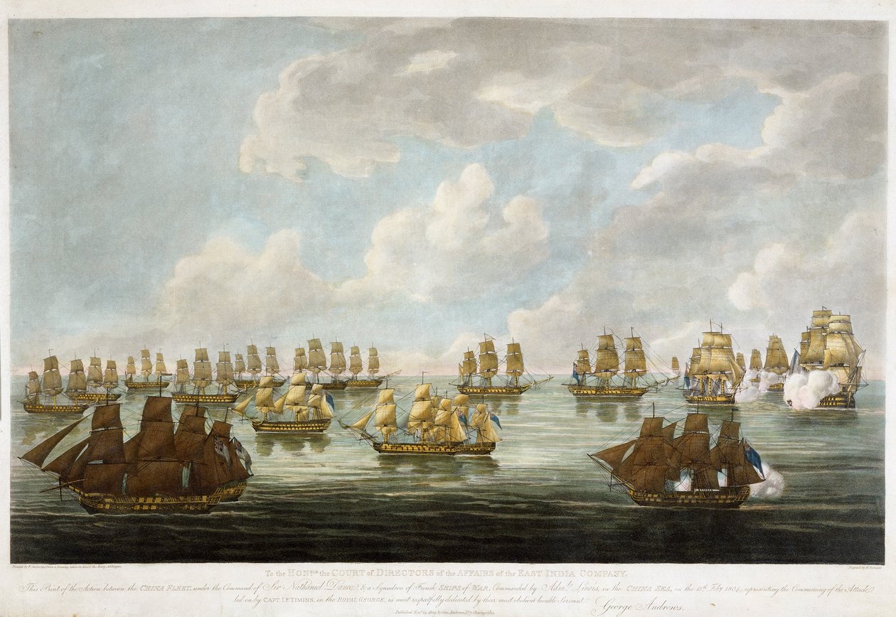 Kamp mellem Kina-flåden og en fransk eskadre den 15. februar 1804 af Francis (after) Sartorius