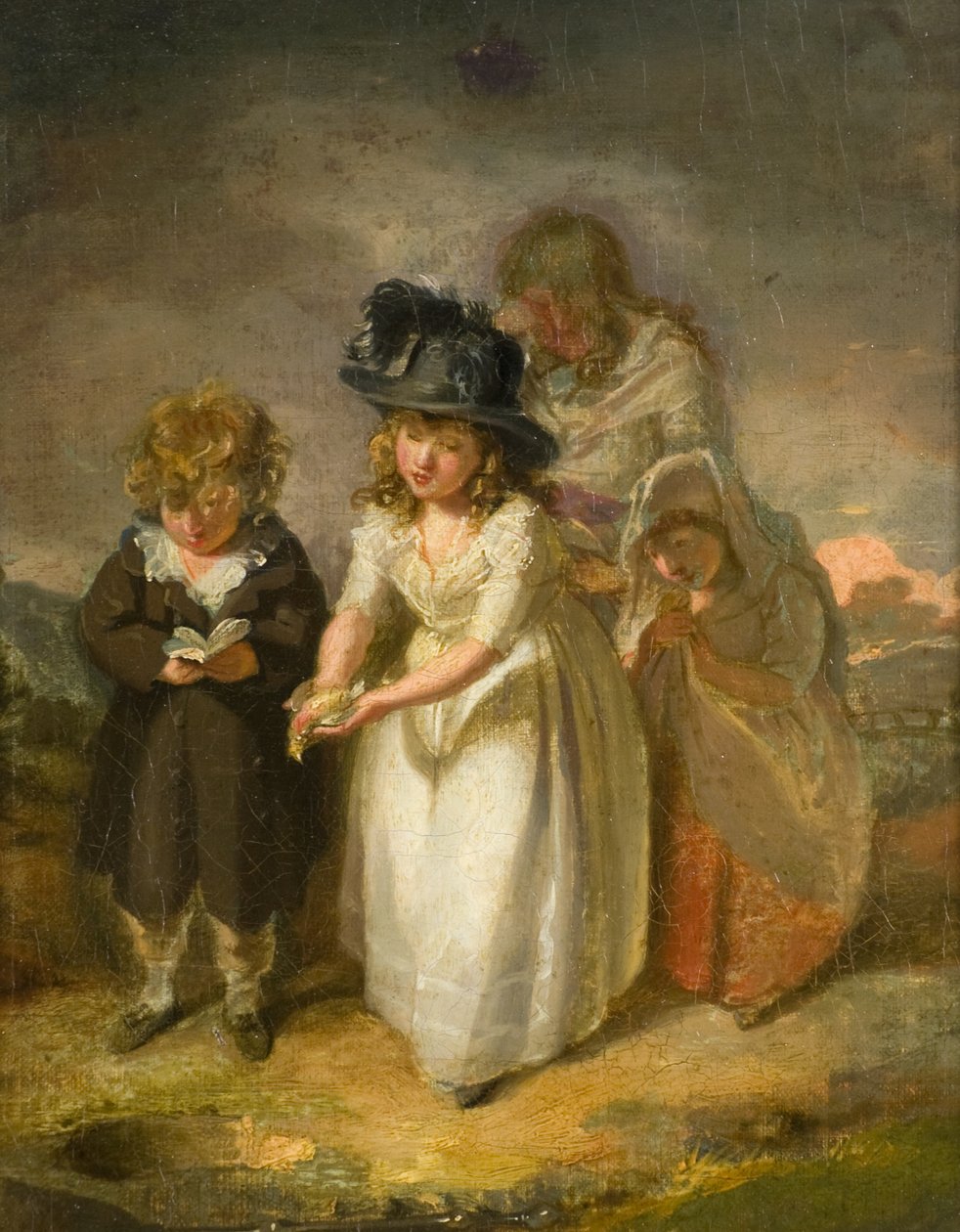 Begravelse af en fugl af Francis (attr. to) Wheatley