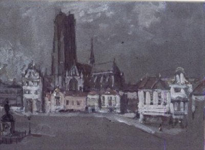 Malines (wc på papir) af Francis Abel William Taylor Armstrong