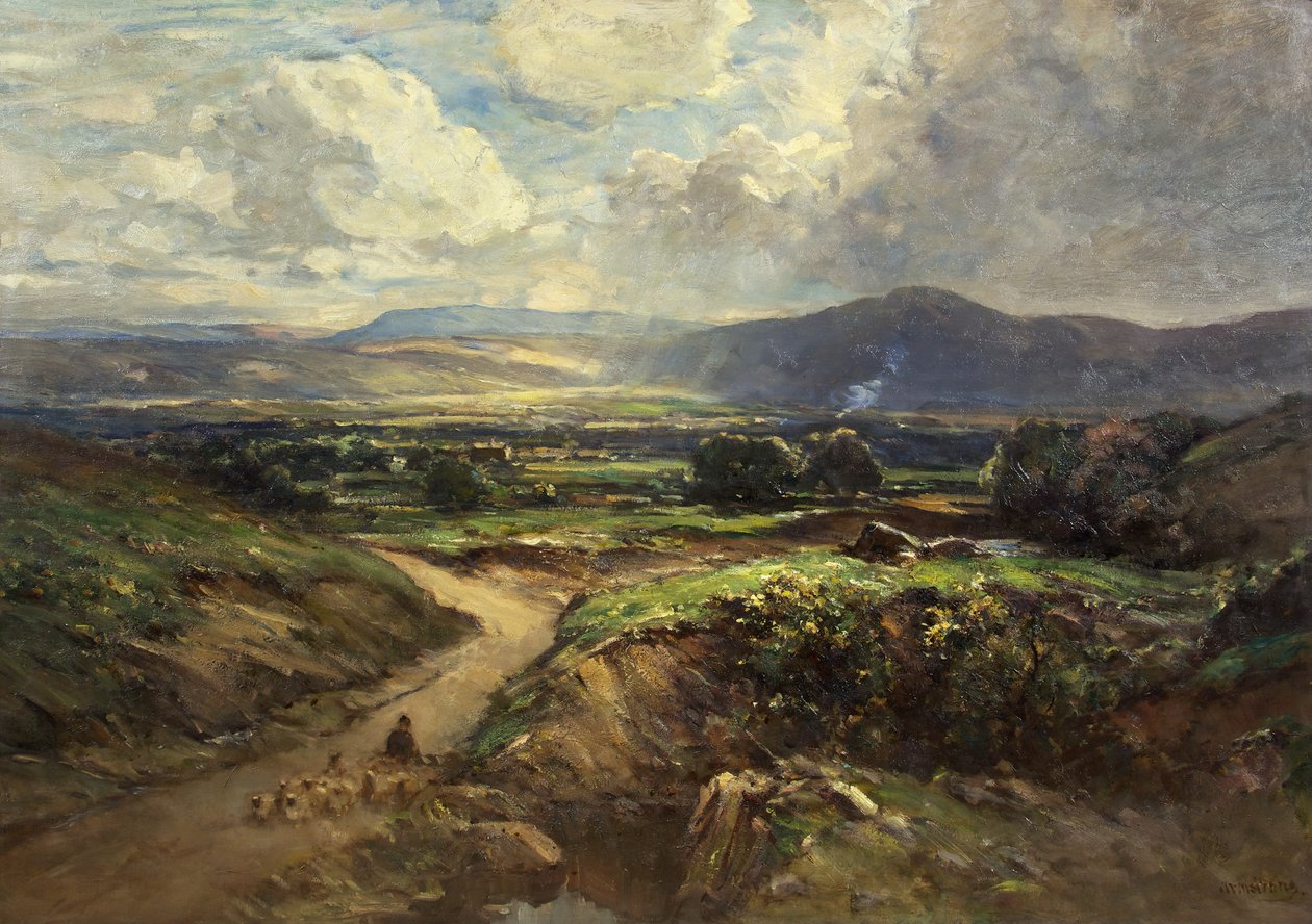 Twm Shon Cattis land (olie på lærred) af Francis Abel William Taylor Armstrong