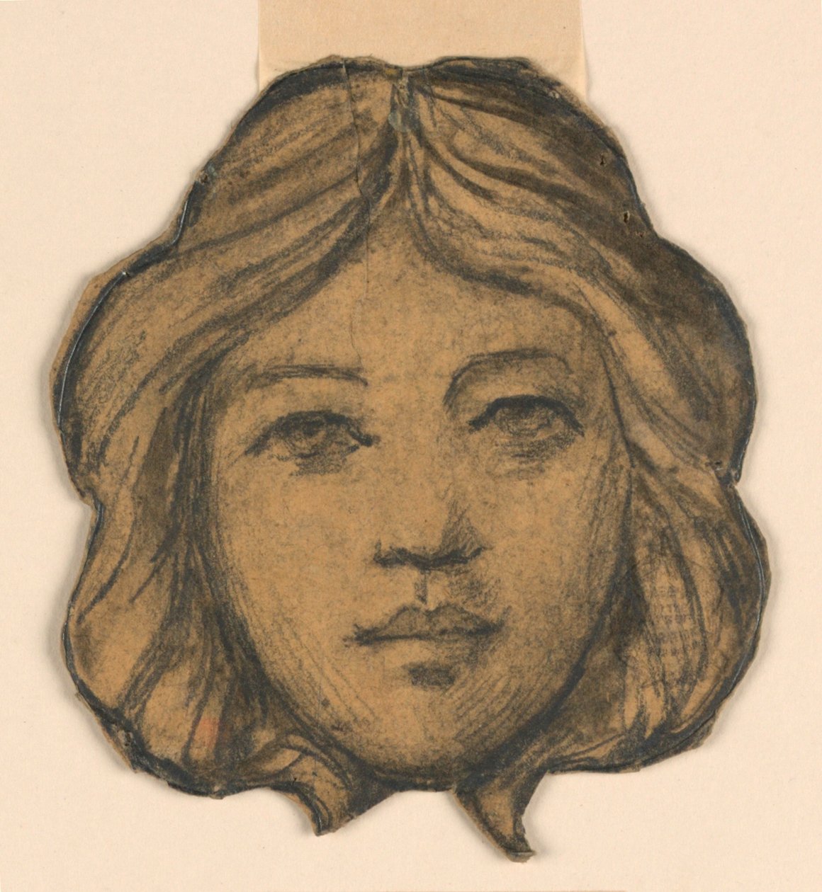 Head of a Woman (projekt for farvet glas) af Francis Augustus Lathrop
