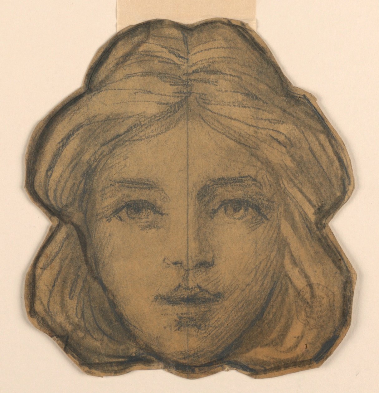 Head of a Woman (projekt for farvet glas) af Francis Augustus Lathrop