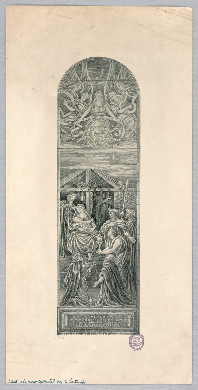 Mindevindue for Harriet M. Crall af Francis Augustus Lathrop