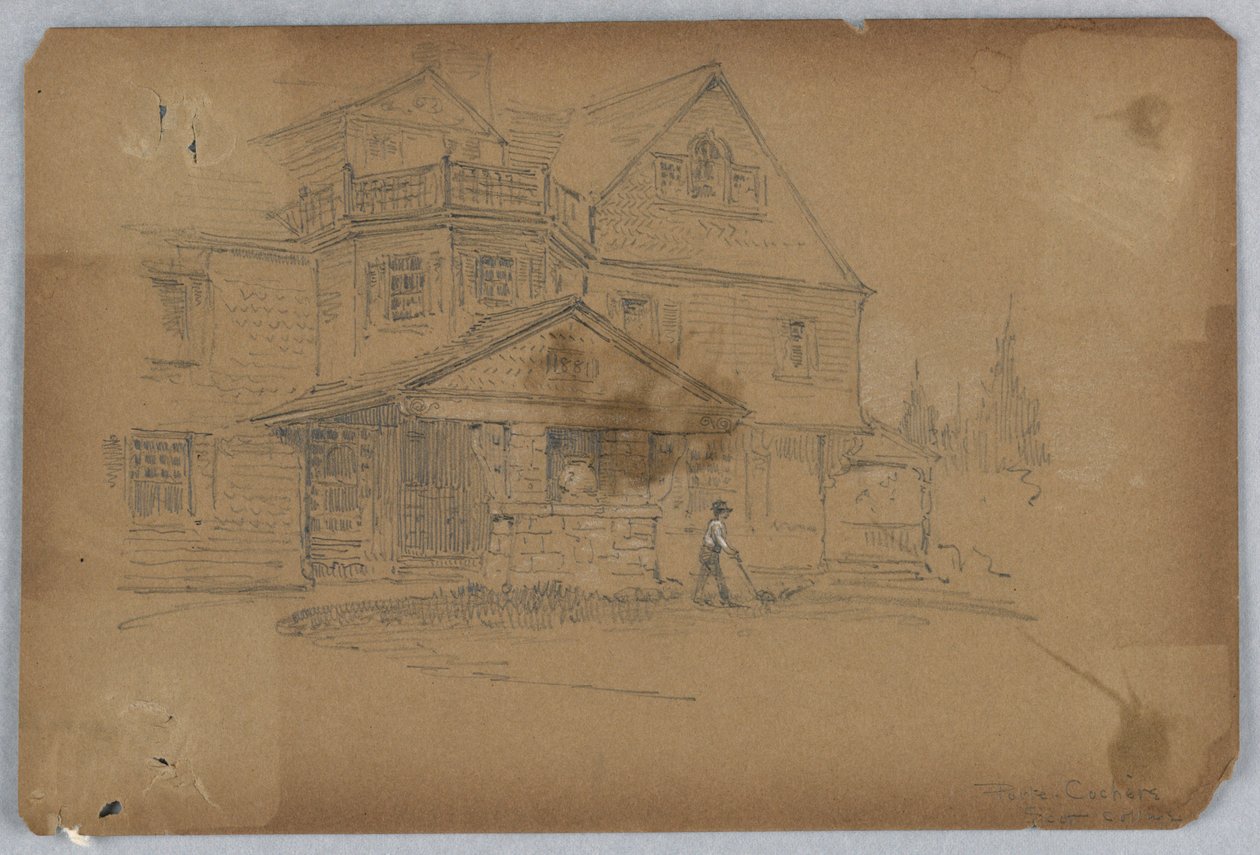 Porte-cochere, Scott Cottage af Francis Augustus Lathrop