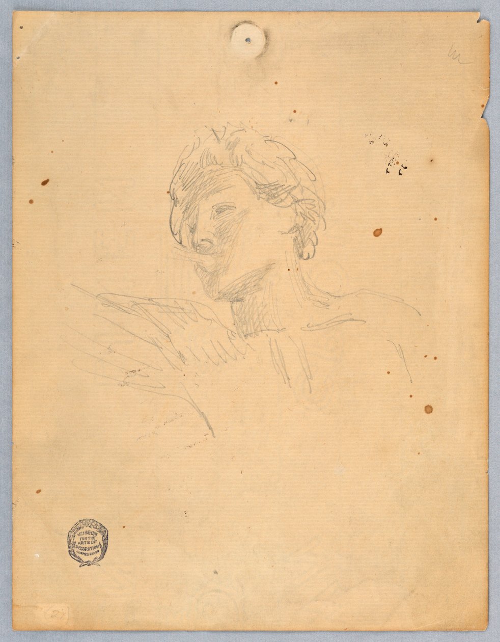 Skitse til hovedet af en engel af Francis Augustus Lathrop