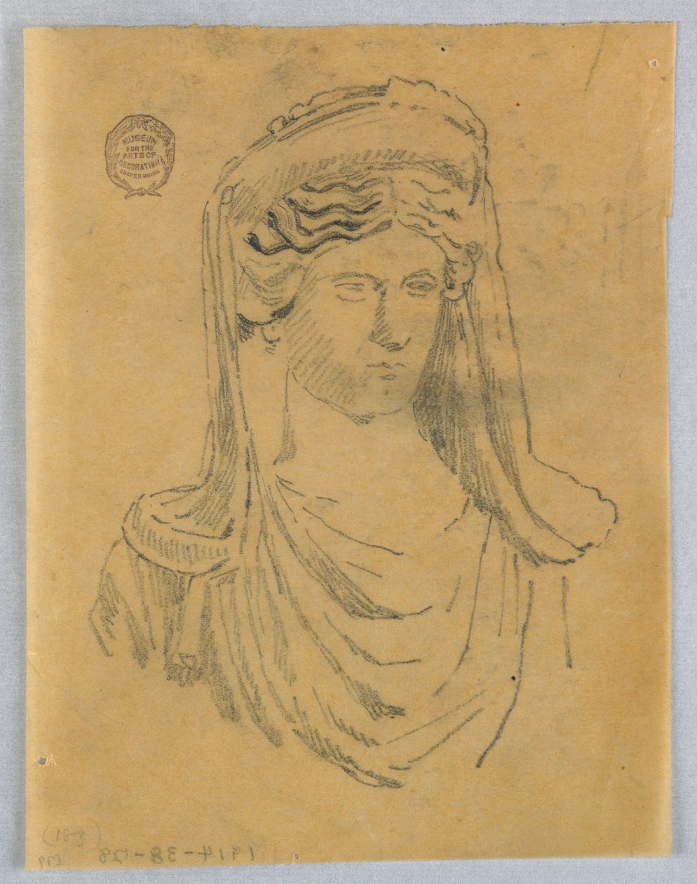 Skitse af buste af en kvinde af Francis Augustus Lathrop