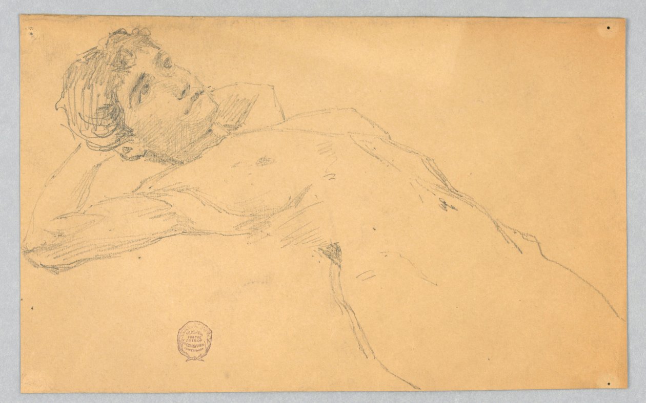 Skitse af nøgen kvinde af Francis Augustus Lathrop