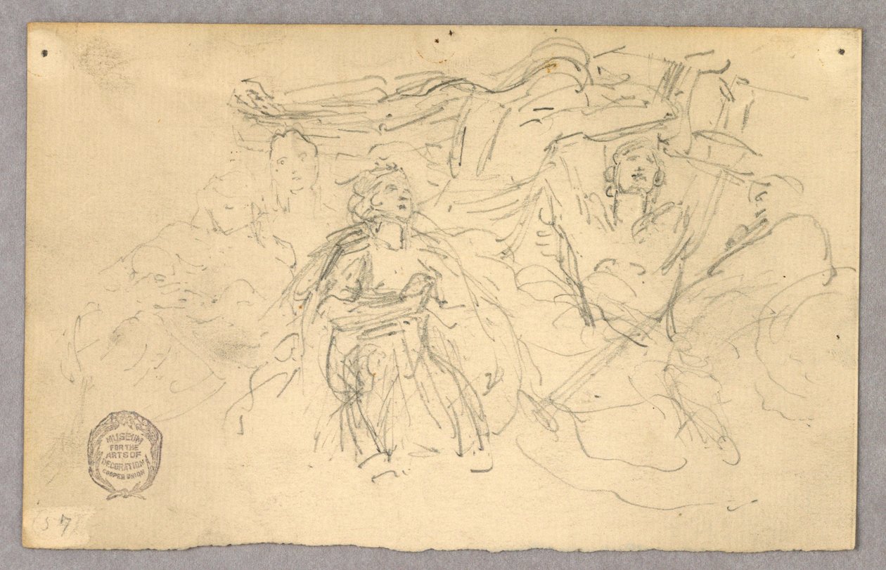 Skitse af figurgruppe for Ascension af Francis Augustus Lathrop