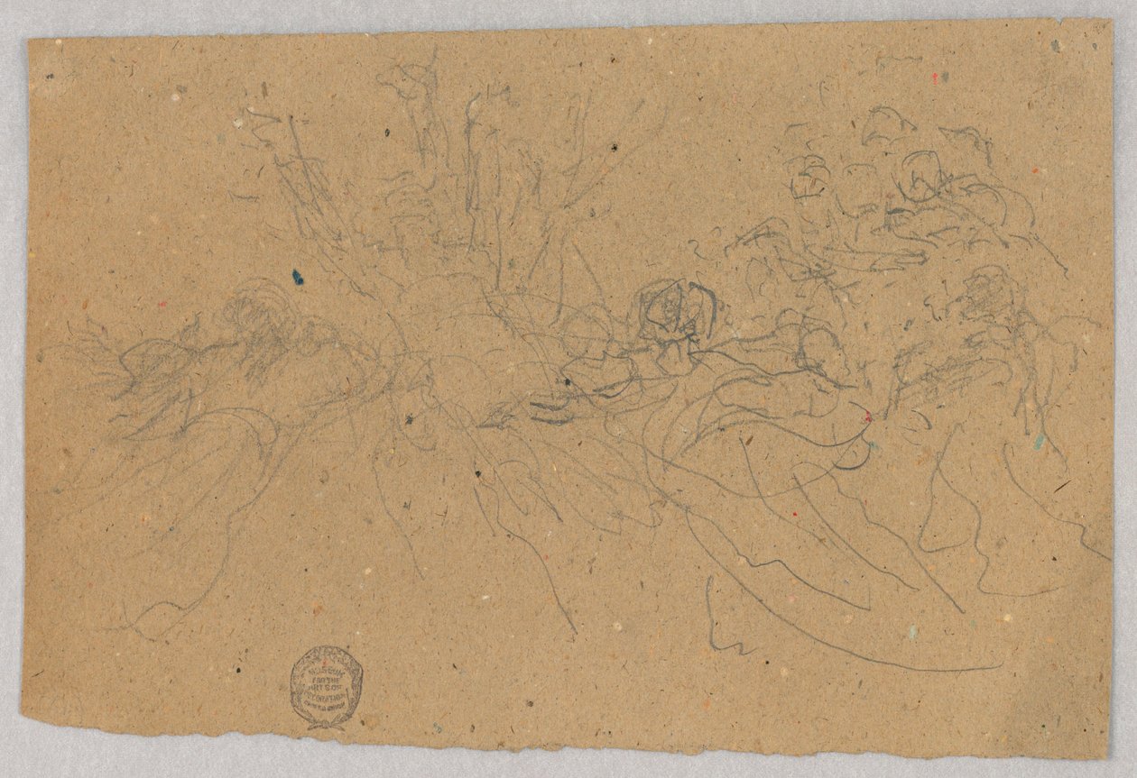 Skitse af figurgruppe for Ascension af Francis Augustus Lathrop