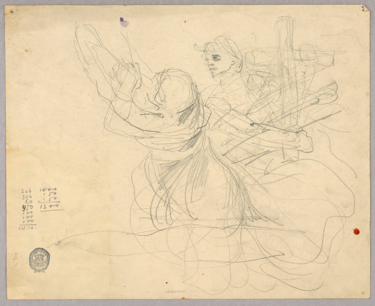 Skitse af figurer til Ascension af Francis Augustus Lathrop