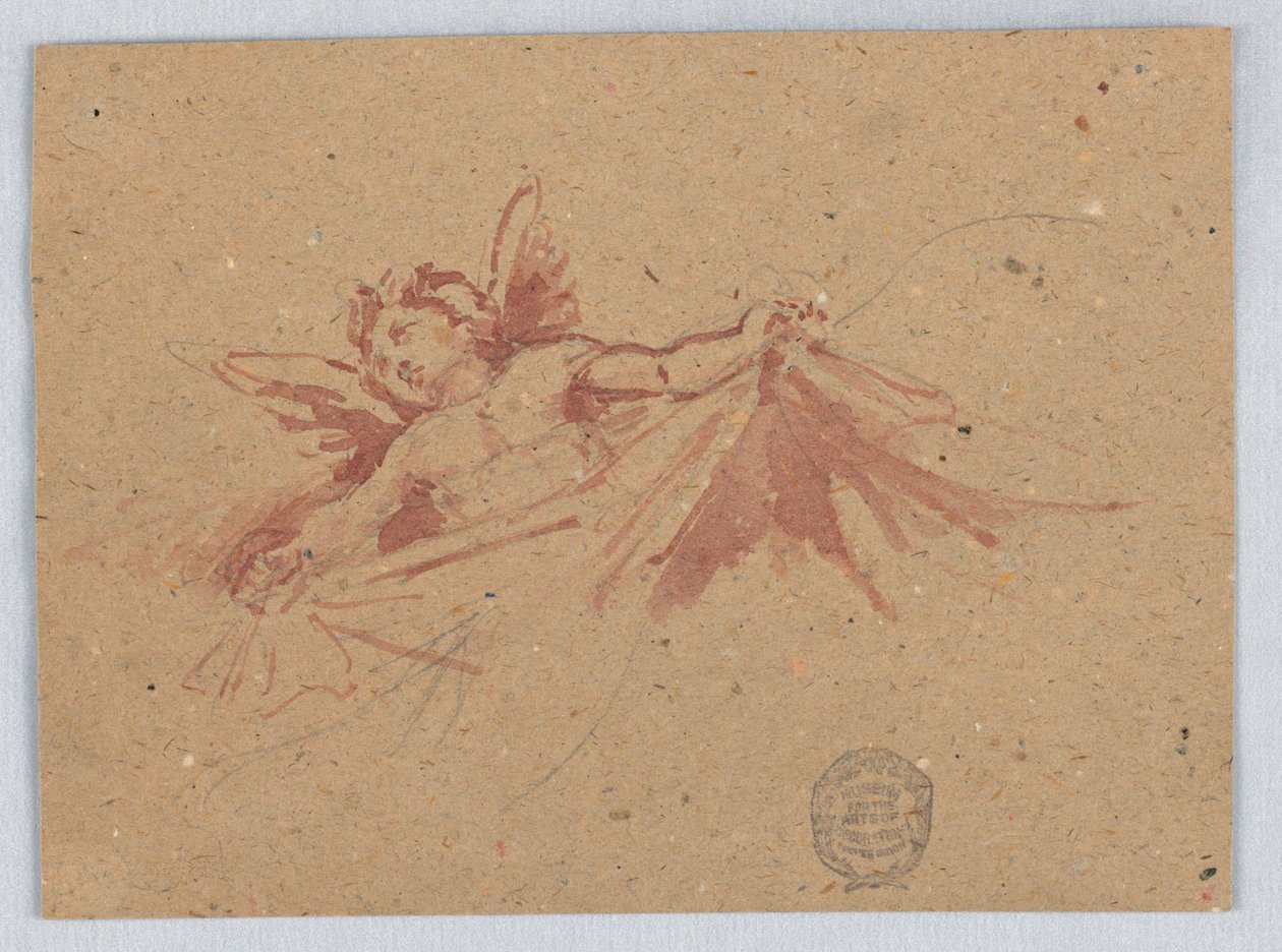 Skitse af Putti med Draperi af Francis Augustus Lathrop