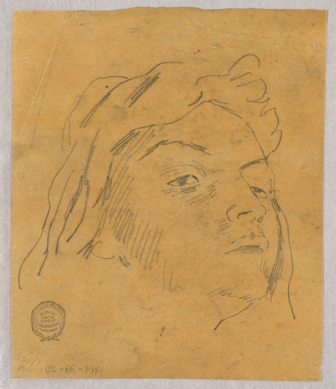 Skitse af et hoved af Francis Augustus Lathrop