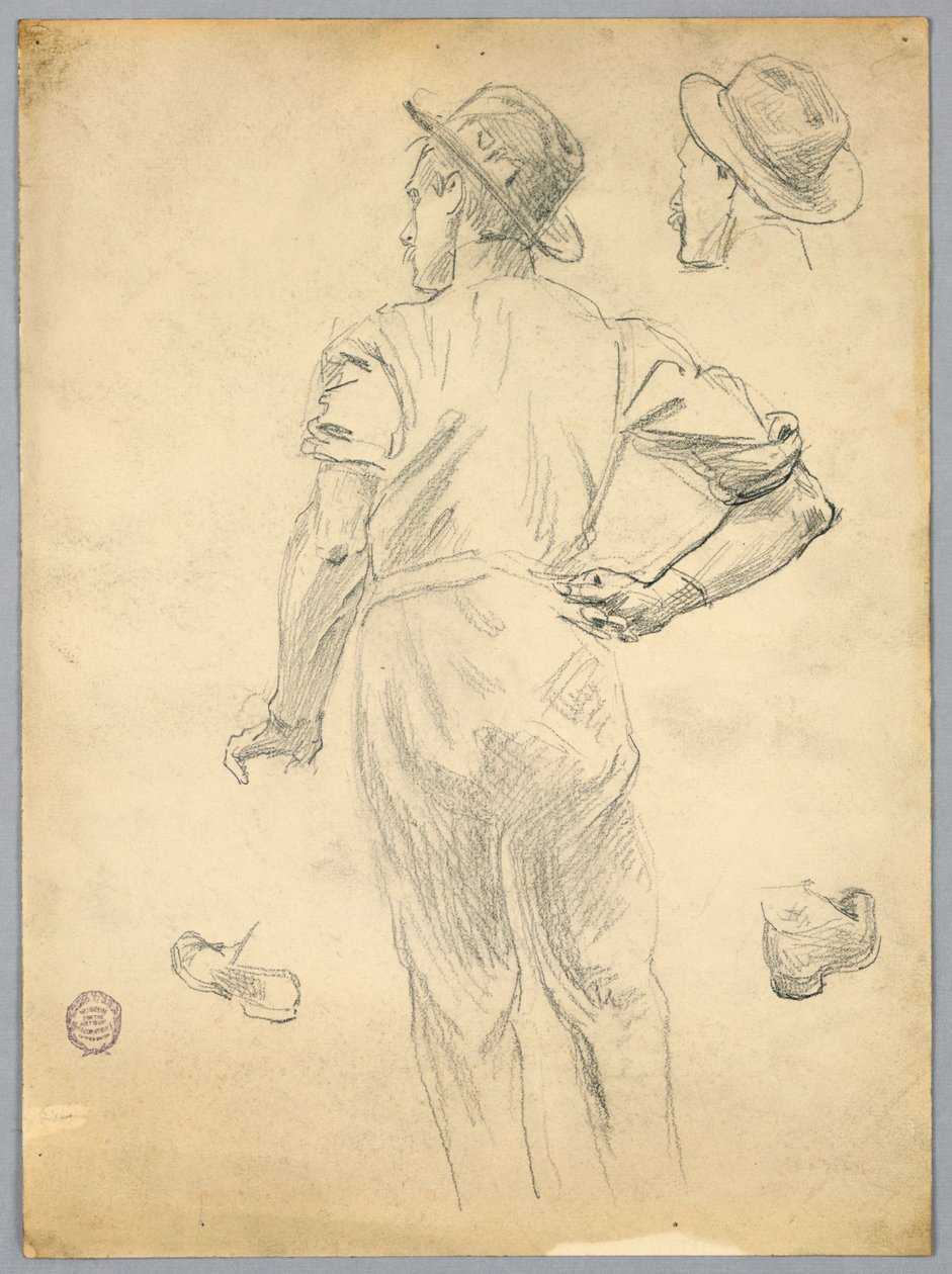 Skitse af en mand af Francis Augustus Lathrop