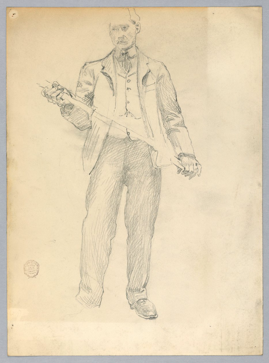 Skitse af en mand af Francis Augustus Lathrop