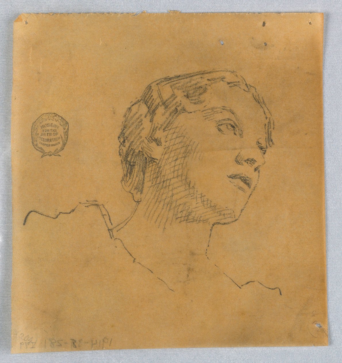 Skitse af et kvindehoved af Francis Augustus Lathrop