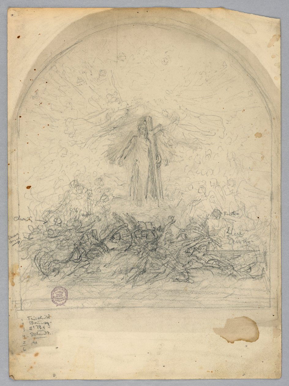 Skitse af himmelfarten af Francis Augustus Lathrop