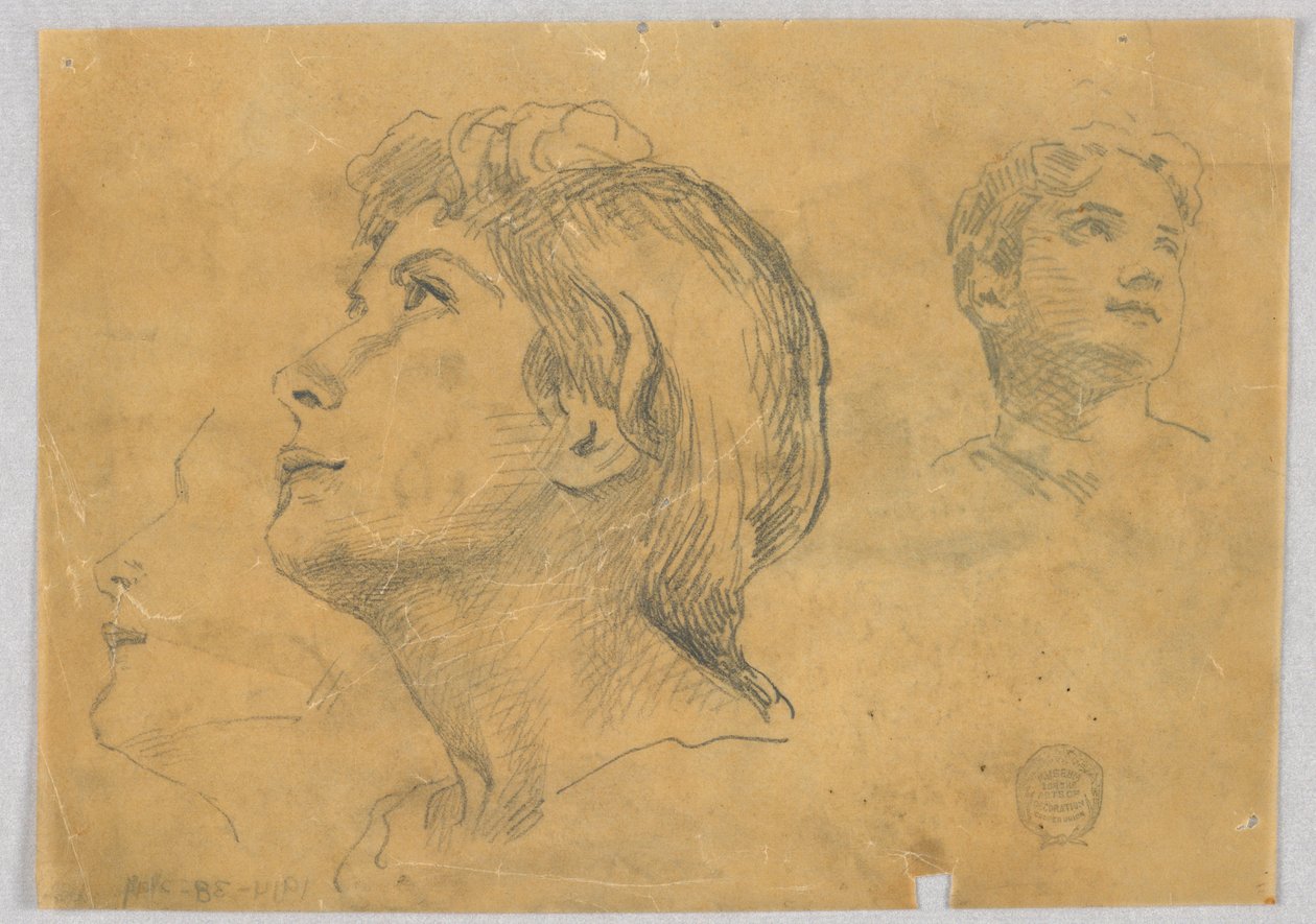 Skitser af to hoveder af Francis Augustus Lathrop
