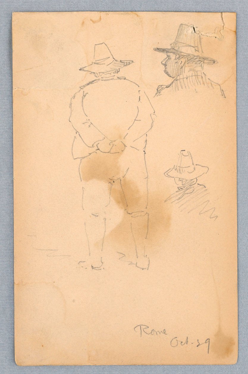 Skitser af en mand, Rom af Francis Augustus Lathrop