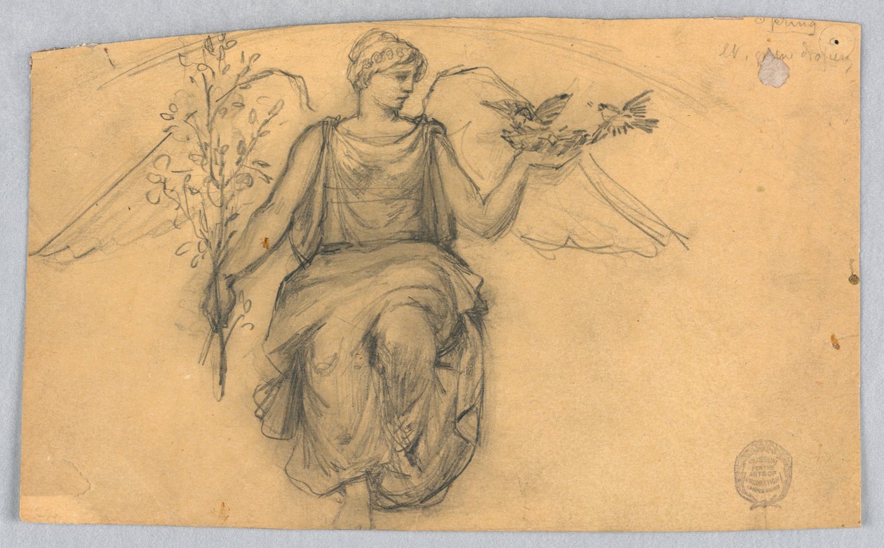 Fjeder, Skitse af bevinget Figur af Francis Augustus Lathrop