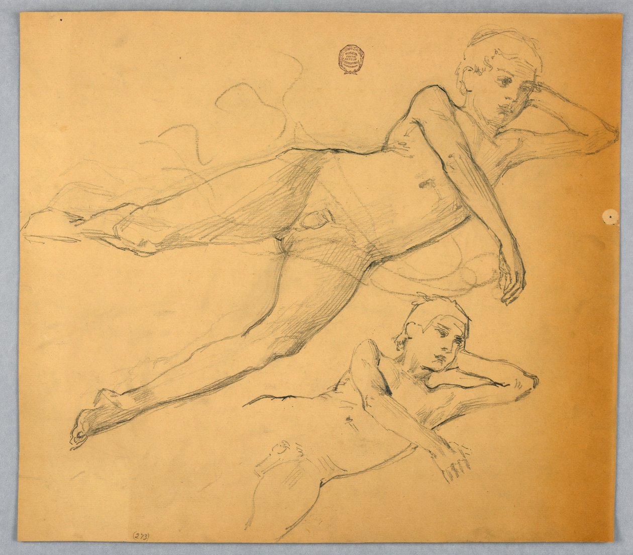 Studier af nøgen figur af Francis Augustus Lathrop