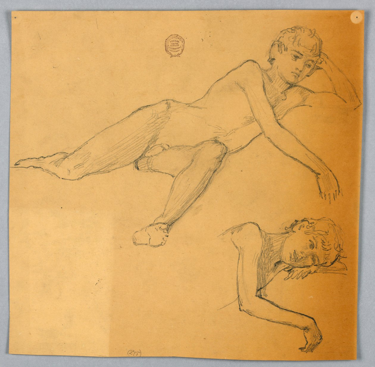 Studier af nøgen figur af Francis Augustus Lathrop