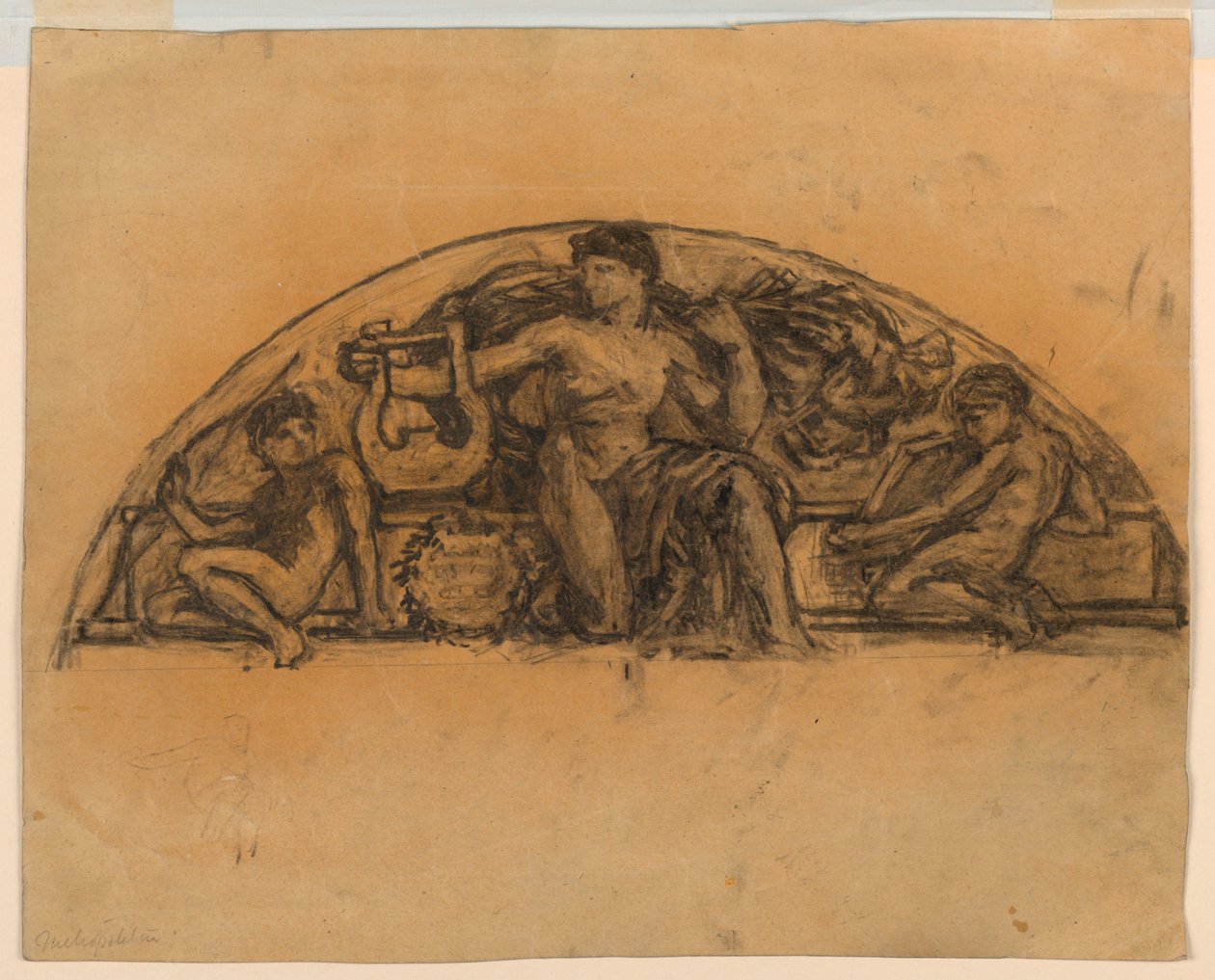Studie til "Apollo," Metropolitan Opera, New York, NY af Francis Augustus Lathrop