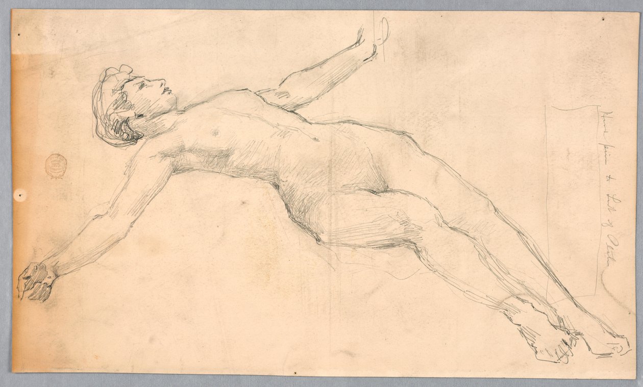 Undersøgelse for "Diana og hendes ledsagere blandt konstellationerne" af Francis Augustus Lathrop