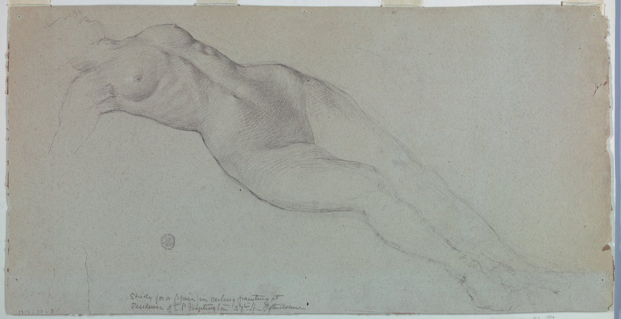 Undersøgelse for "Diana og hendes ledsagere blandt konstellationerne" af Francis Augustus Lathrop