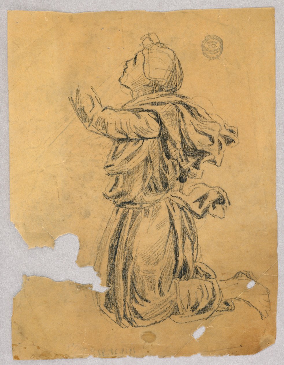 Studie for en knælende kvinde af Francis Augustus Lathrop