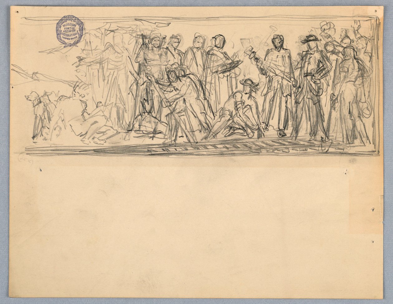 Studer til et vægmaleri eller panel af Francis Augustus Lathrop