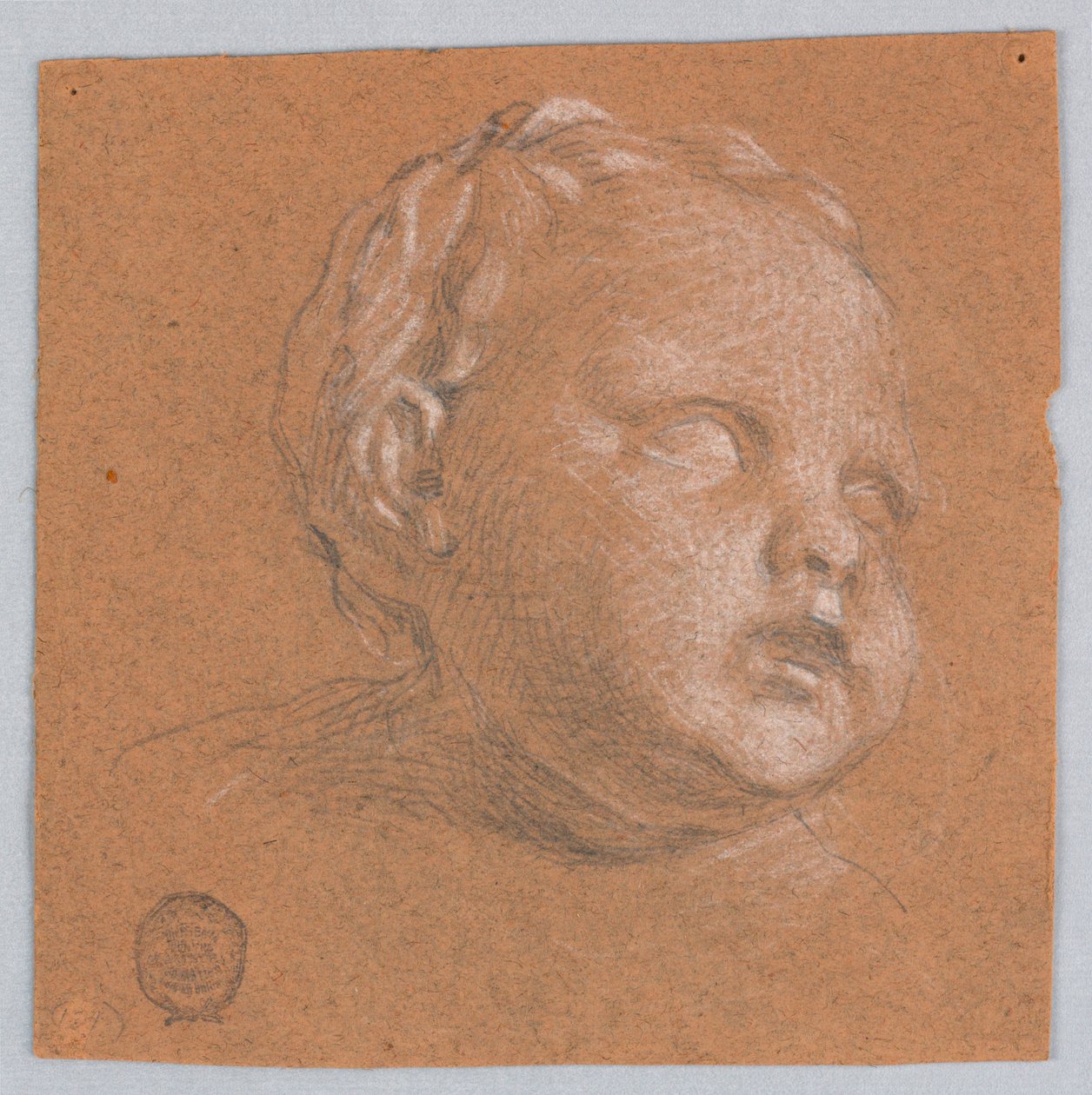 Studie af barnets hoved af Francis Augustus Lathrop