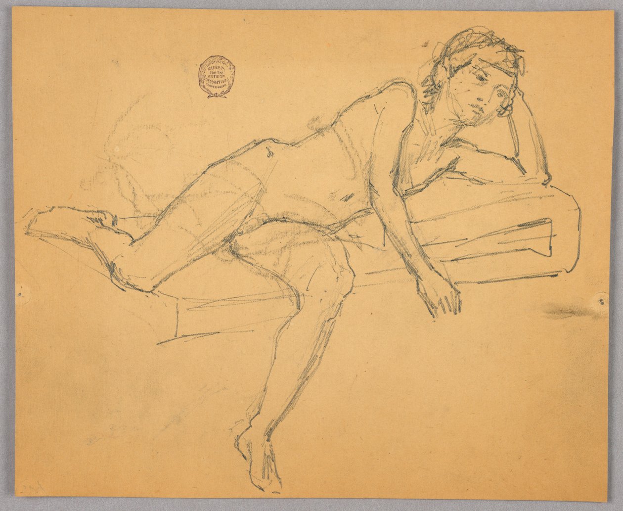 Studie af nøgen figur af Francis Augustus Lathrop
