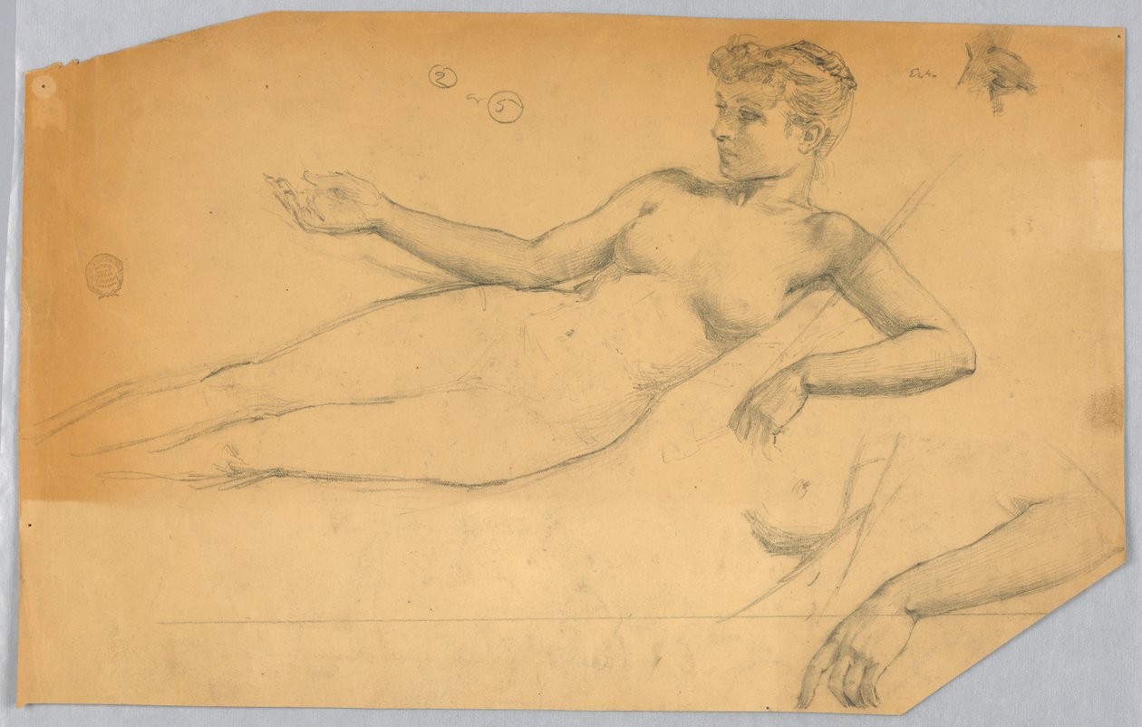 Studie af nøgen figur af Francis Augustus Lathrop