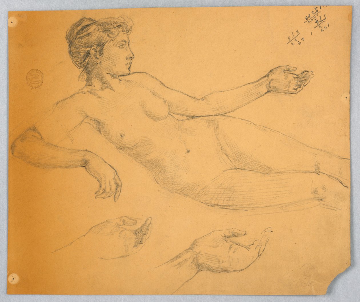 Studie af nøgen figur af Francis Augustus Lathrop