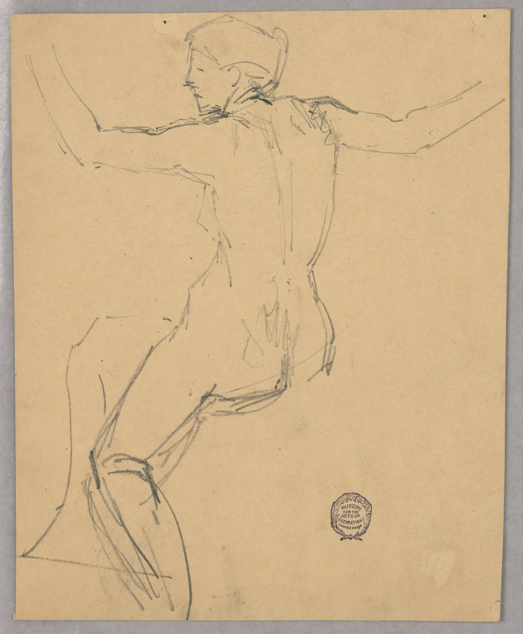 Studie af en nøgen figur af Francis Augustus Lathrop