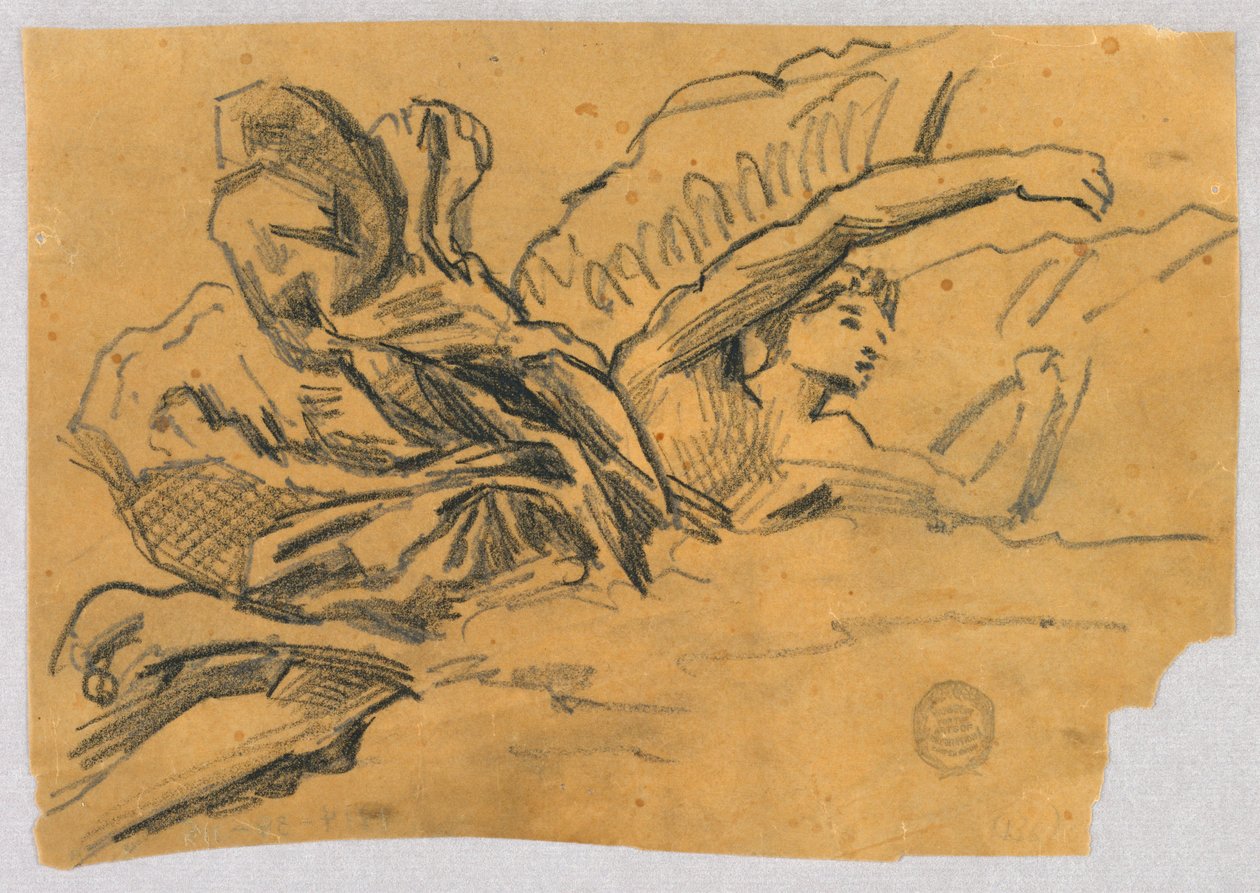 Studie af en engel med draperi af Francis Augustus Lathrop