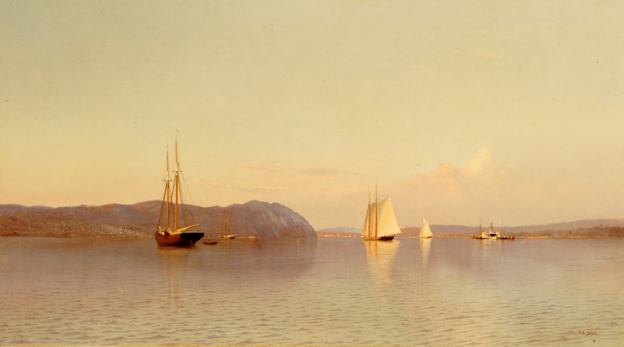 Sent på eftermiddagen, Haverstraw Bay af Francis Augustus Silva